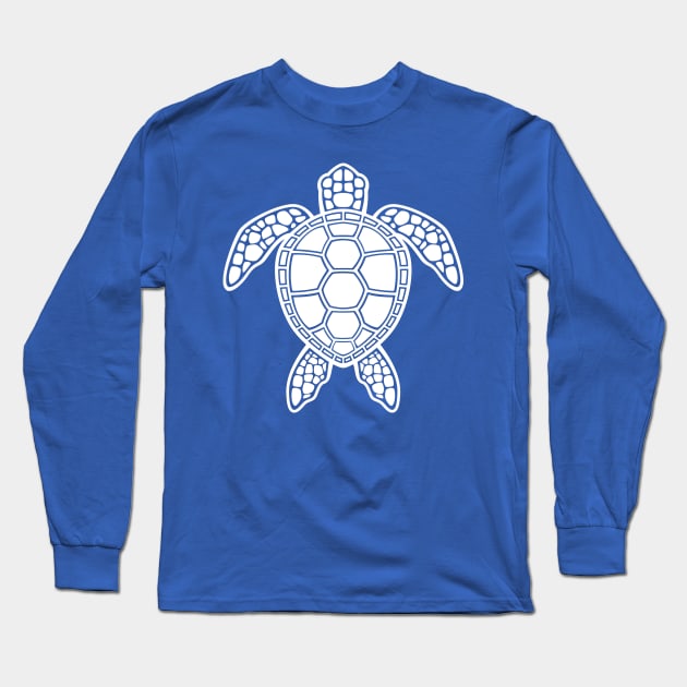 Green Sea Turtle Design - White Long Sleeve T-Shirt by fizzgig